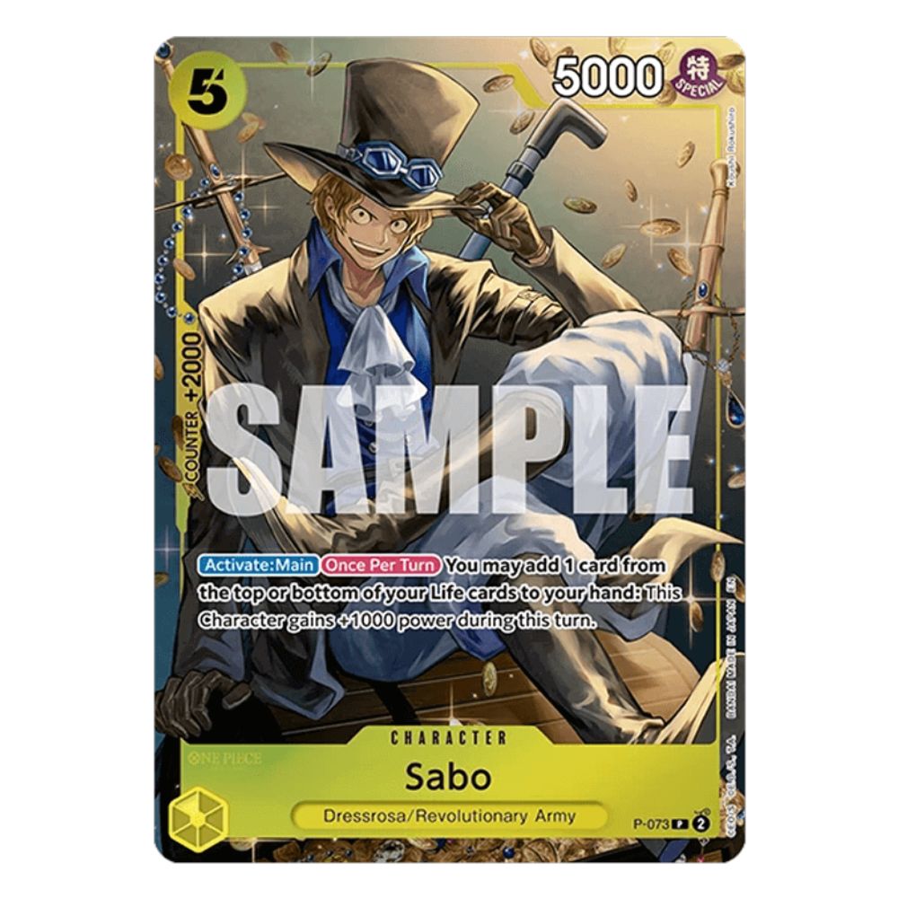 Official One Piece Card Game Sabo Promo Card P 073 – Collectible Trading Card Game Character