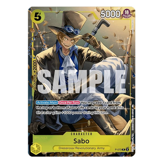 Official One Piece Card Game Sabo Promo Card P 073 – Collectible Trading Card Game Character