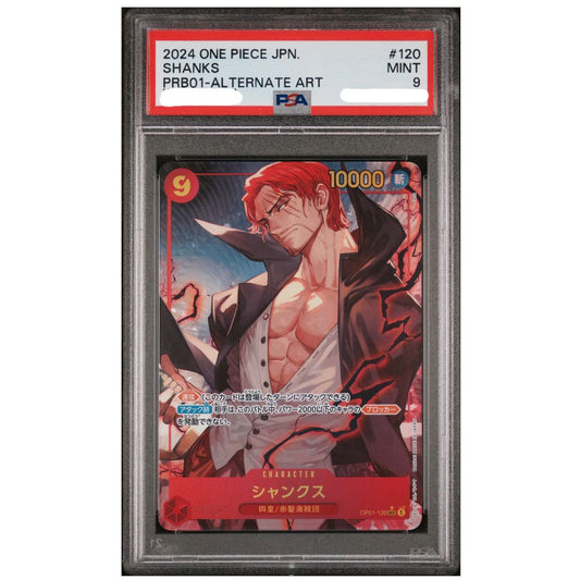 Shanks OP01-120 Secret Rare Alternate Art Japanese PRB-01 graded PSA 9 Mint