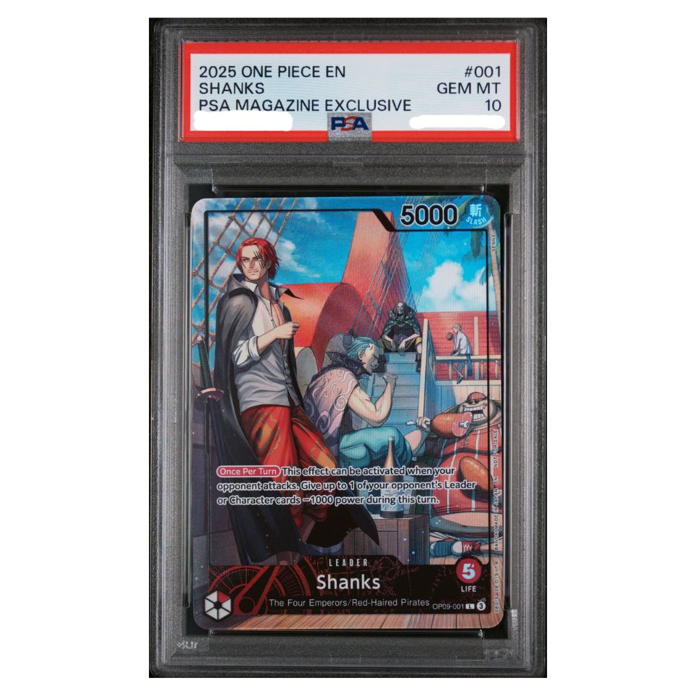 Official One Piece TCG Shanks PSA Magazine Exclusive PSA 10 graded card collectible
