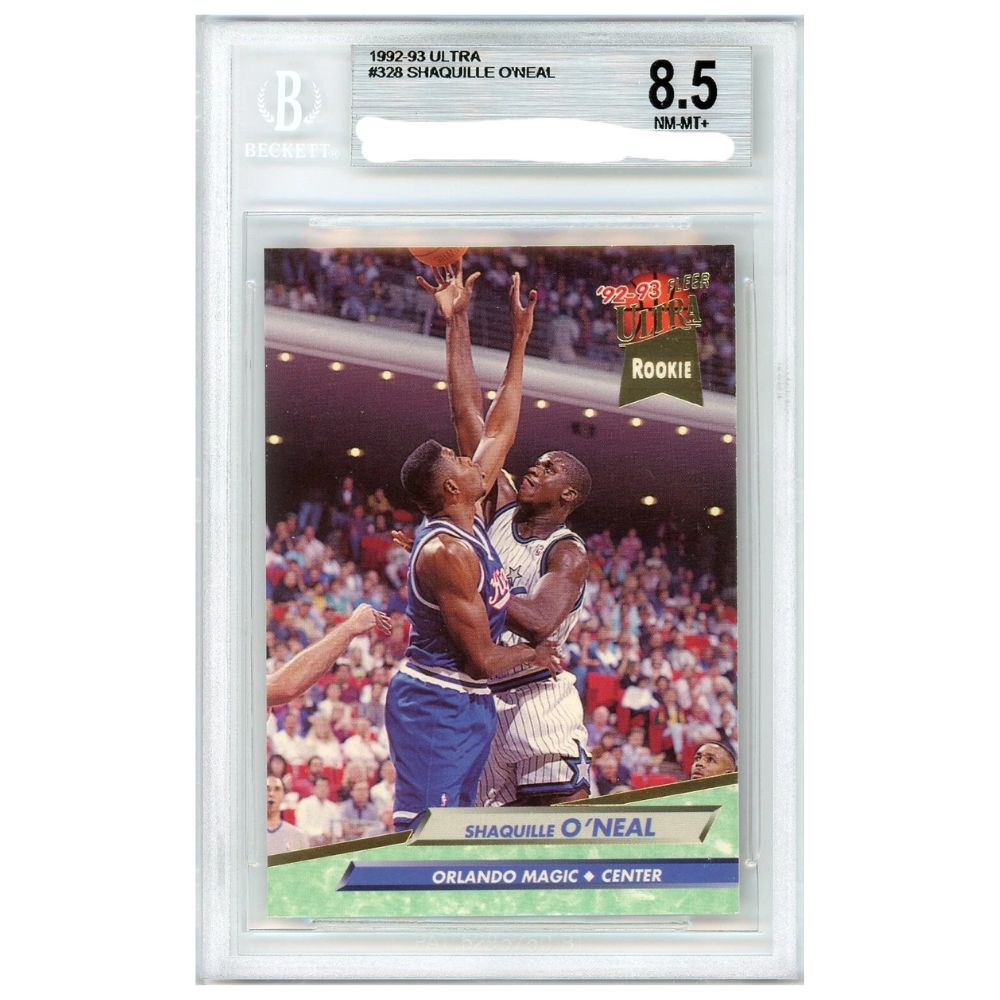 Official Shaquille Oneal Rookie Fleer Ultra 1992 93 BGS 8.5 Card 328 Basketball Trading Card