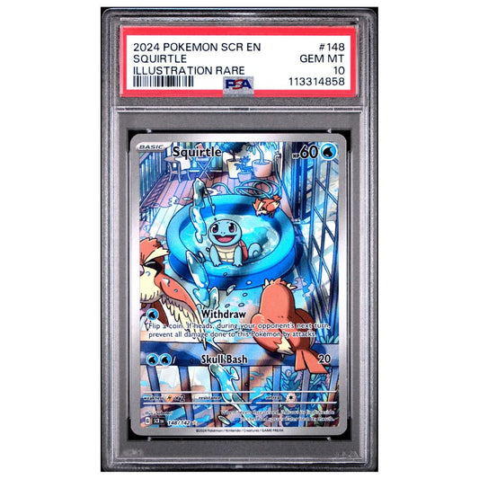 PSA 10 Squirtle Illustration Rare Pokémon card from 2024 Stellar Crown set