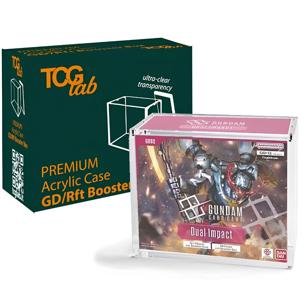 Premium TcgLab acrylic magnetic case for Gundam and Riftbound Booster Boxes