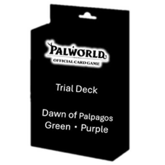 Official Palworld TCG Trial Deck from Dawn of Palpagos Green Purple – Collectible Trading Card Game Booster