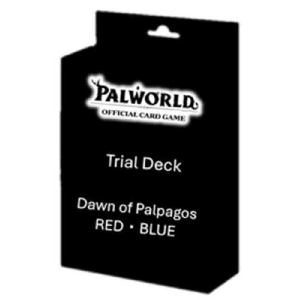 Official Palworld TCG Trial Deck from Dawn of Palpagos Red Blue – Collectible Trading Card Game Booster