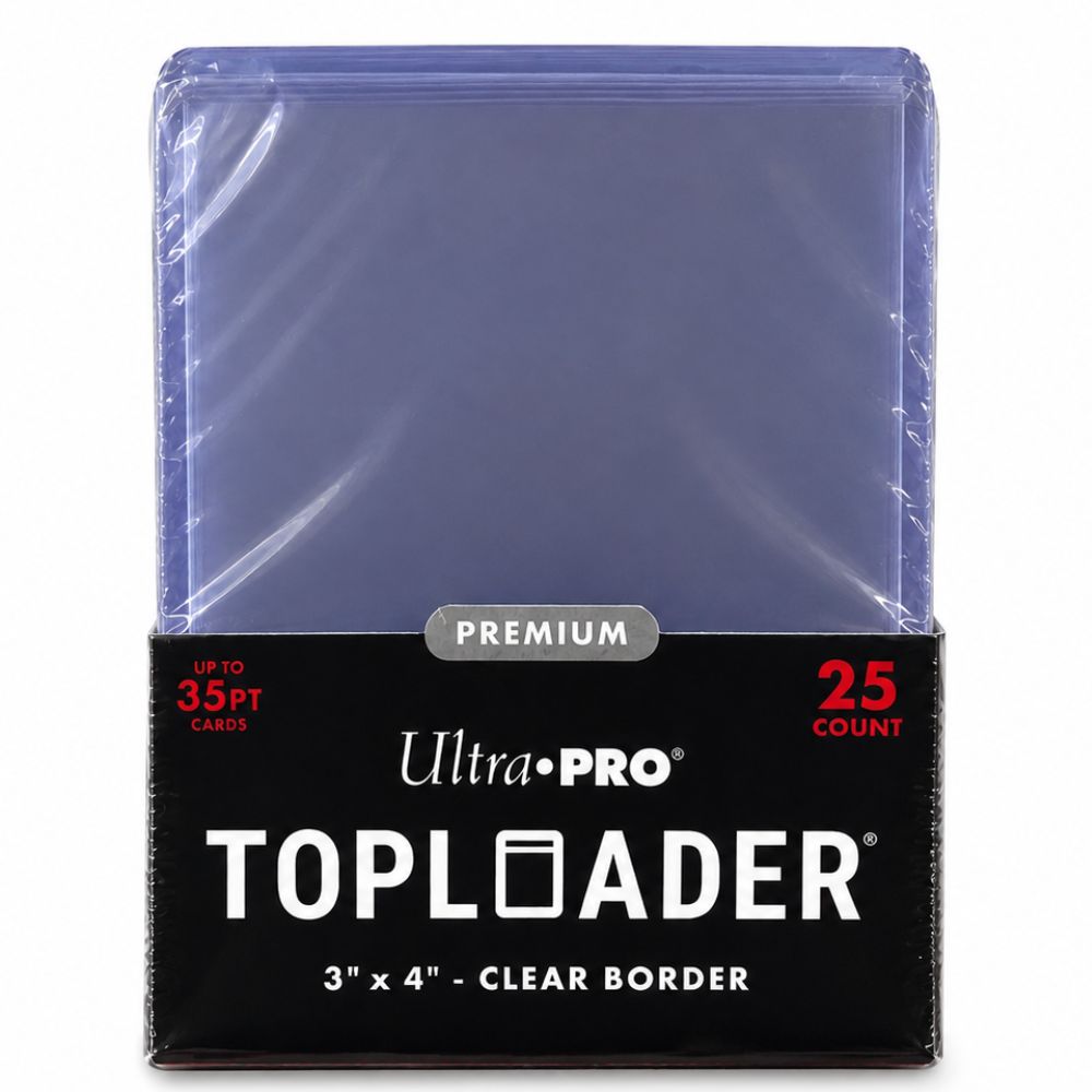 Ultra Pro Premium Toploader Clear Border 3x4 35 PT pack with 25 rigid card holders