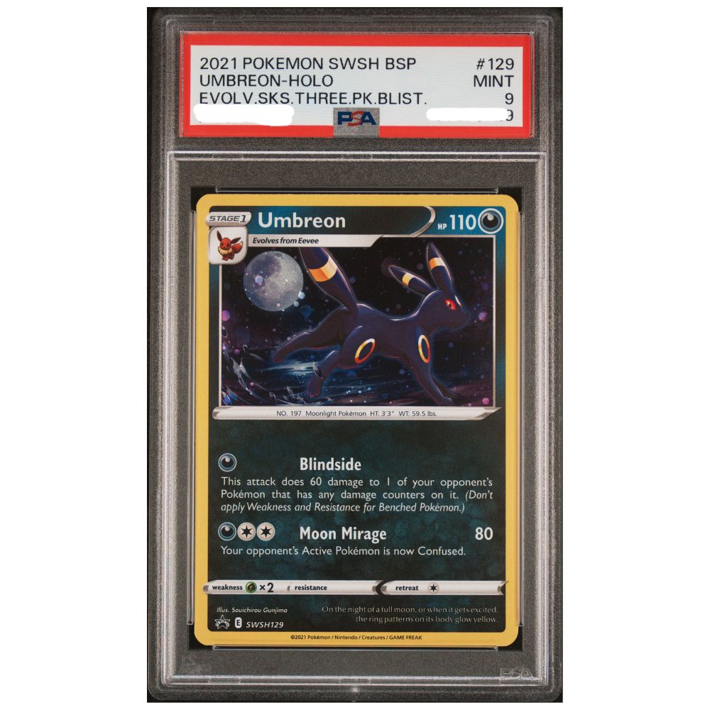 Pokemon Umbreon Holo SWSH129 PSA 9 SWSH Black Star Promo graded card