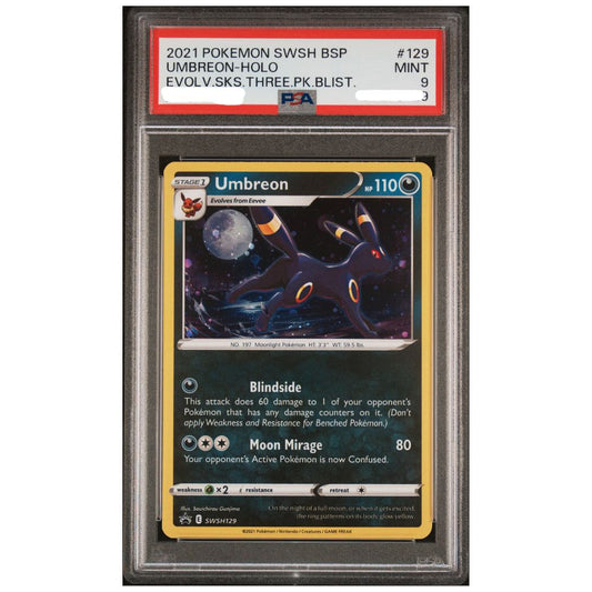 Pokemon Umbreon Holo SWSH129 PSA 9 SWSH Black Star Promo graded card
