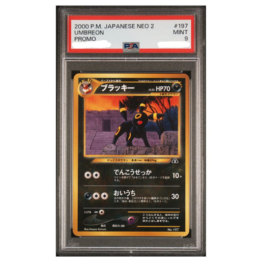 Umbreon 197 Promo PSA 9 Mint graded slab Pokemon Japanese Neo Premium File 2 vintage 2000 Naoyo Kimura