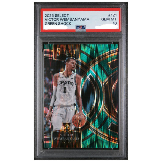 Victor Wembanyama Rookie Green Shock PSA 10 2023 Panini Select Basketball Card