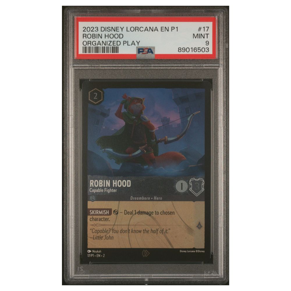 Robin des Bois Capable Fighter Jeu Organisé Promo Foil PSA 9 Disney Lorcana TCG