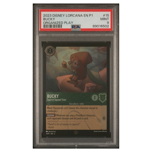 Bucky Squirrel Tutor Promo-Karte PSA 9 Exklusives organisiertes Spiel