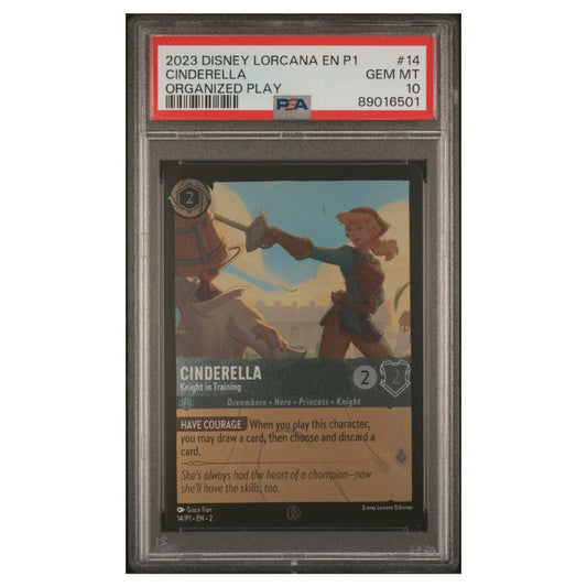 Cinderella - Knight in Training Organized Play PSA 10  Disney Lorcana Promo