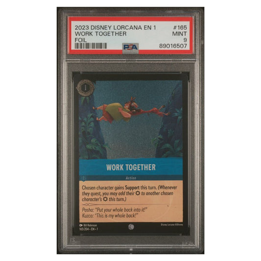 Gemeinsam arbeiten Folien-Errata-Karte PSA 9 Disney Lorcana 2023