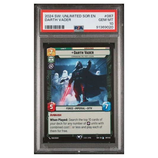 Darth Vader Commanding the First Legion  PSA 10 Star Wars: Unlimited Spark of Rebellion 2024