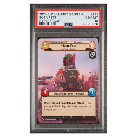 2024 Star Wars : Illimité Spark of Rebellion #281 Boba Fett, Collecte du Bounty Hyperspace PSA 10