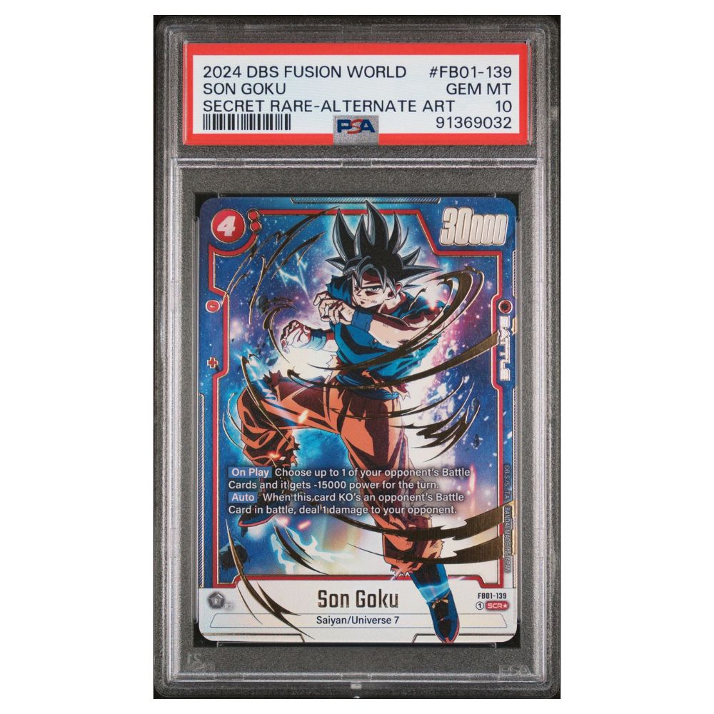 2024 Dragon Ball Super jeu de cartes Fusion World Awakened Pulse FB01-139 Son Goku Secret Rare-Art alternatif PSA 10