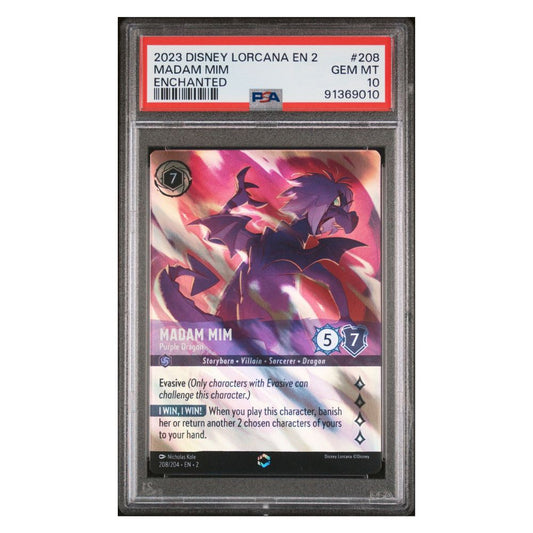 Madam Mim - Purple Dragon Enchanted PSA 10 Disney Lorcana 2023