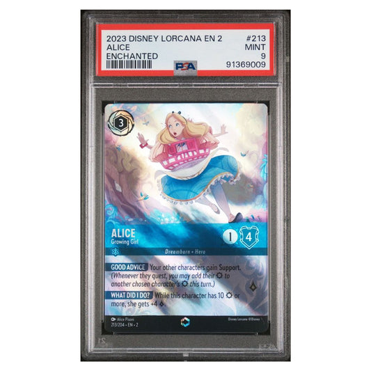 Alice - Fille en pleine croissance Enchantée PSA 9 Disney Lorcana 2023