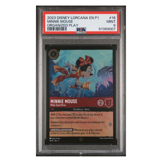 Minnie Mouse - Plongeur aux yeux écarquillés Promo PSA 9 Disney Lorcana 2023