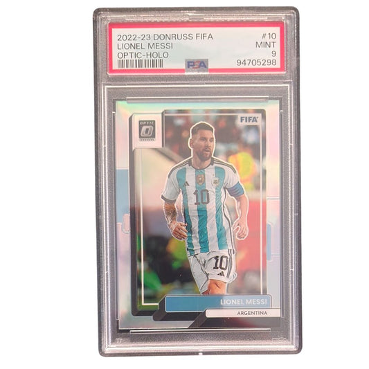 Lionel Messi 2022-23 Donruss Fifa Optic Holo PSA 9