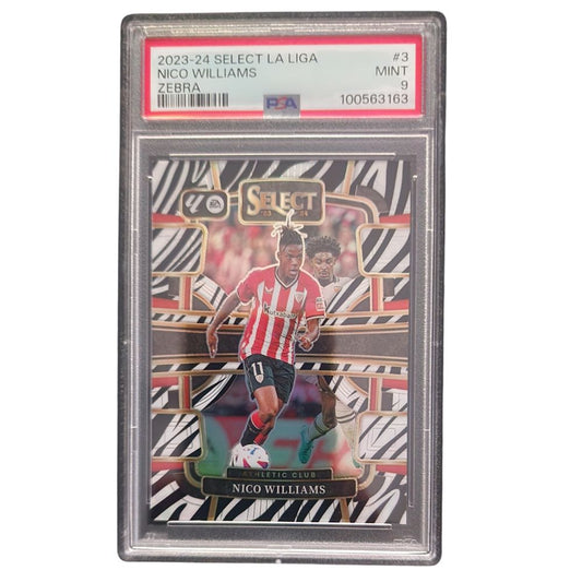 Nico Williams 2023-24 Panini Select La Liga Zebra PSA 9