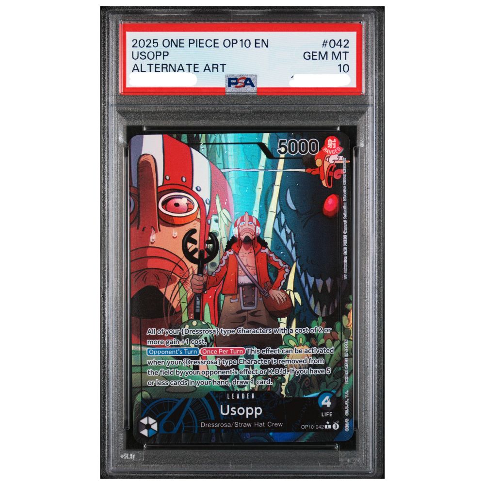 Usopp Alternate Art Leader English Royal Blood OP10 graded PSA 10 Gem Mint