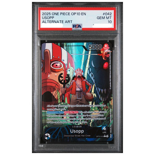 Usopp Alternate Art Leader English Royal Blood OP10 graded PSA 10 Gem Mint