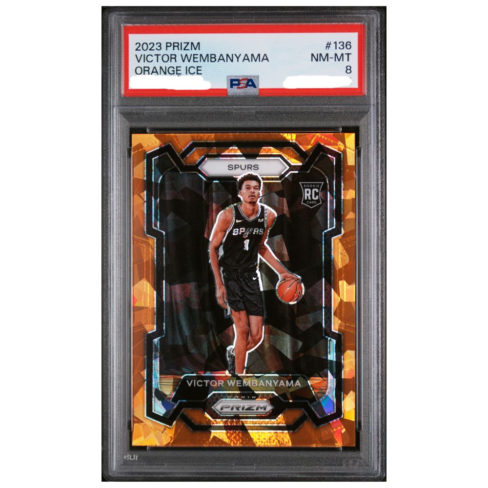 Victor Wembanyama Rookie Orange Ice Prizm PSA 8 2023 Panini Prizm Basketball Card