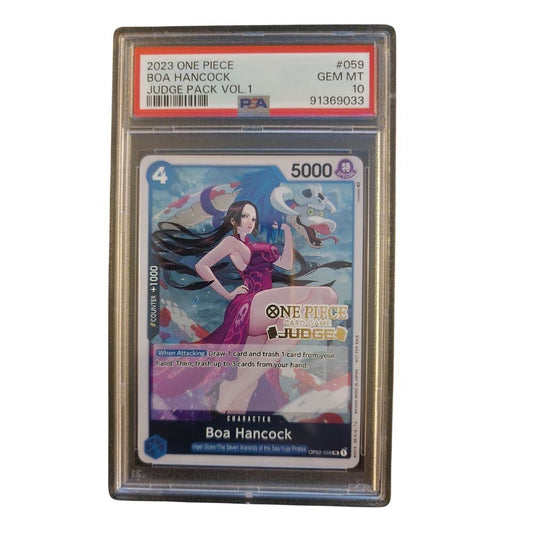 Official One Piece TCG Promo Card Boa Hancock Judge Pack Vol 1 PSA 10 Graded GEM MINT