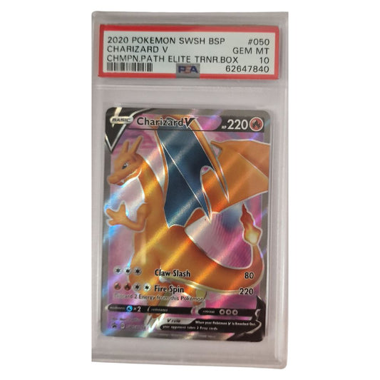 PSA 10 Gem Mint Pokemon Charizard V SWSH050 Champions Path Promo