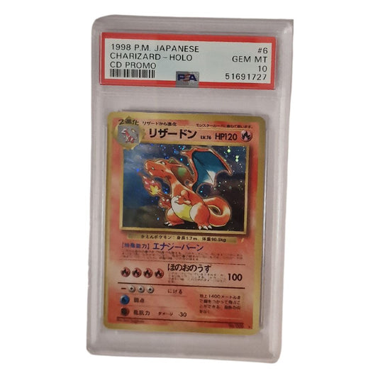 1998 Pokémon Japanische CD-Promo Holo Charizard #6 PSA 10 GEM MINT