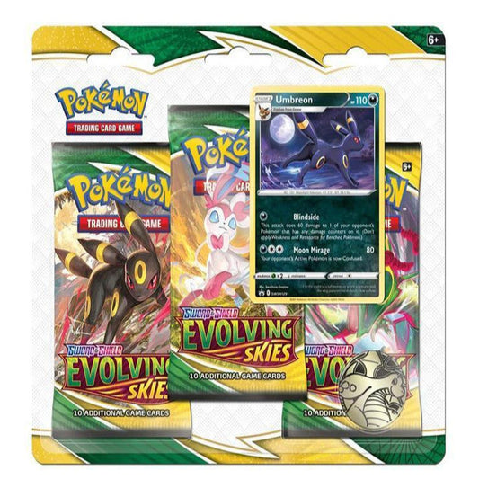 Evolving Skies 3er Pack Blister Umbreon Foil Promo Pokemon 